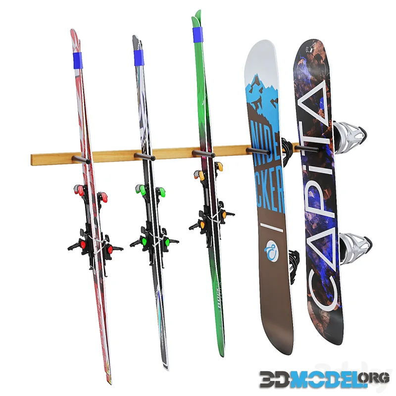 Winter sports equipment (skis, snowboard)