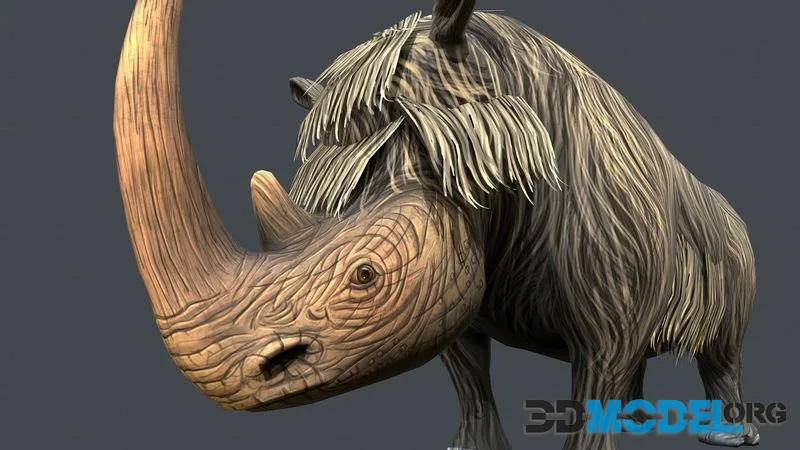 Woolly Rhinoceros low-poly (PBR)