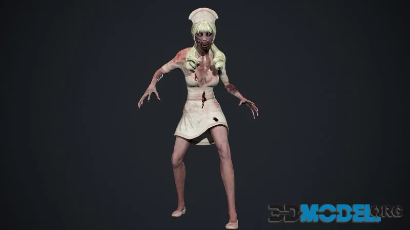 Zombie Nurse low-poly (PBR)