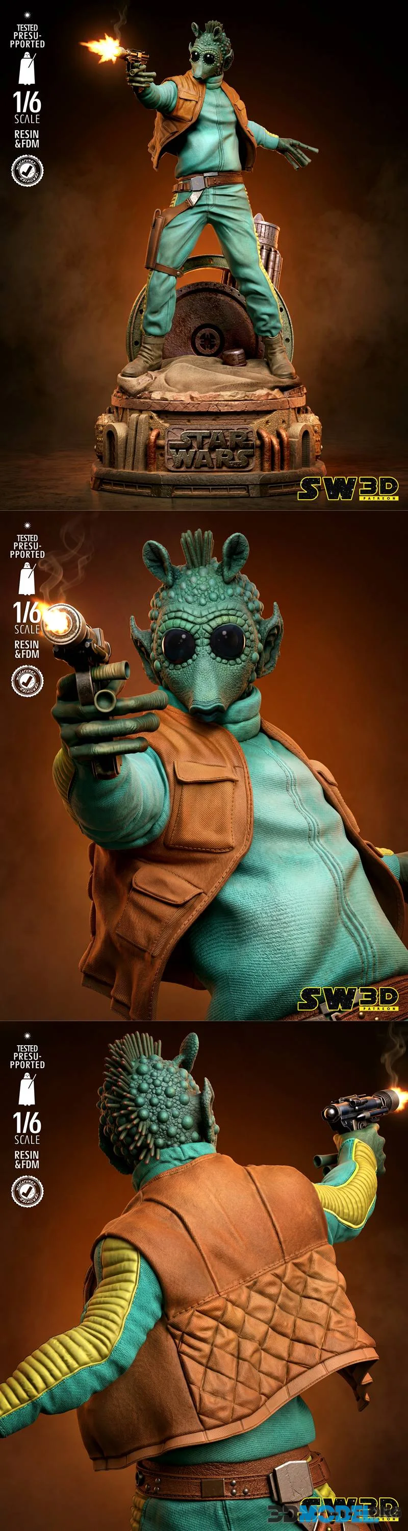 SW3D - Greedo Sculpture – Printable