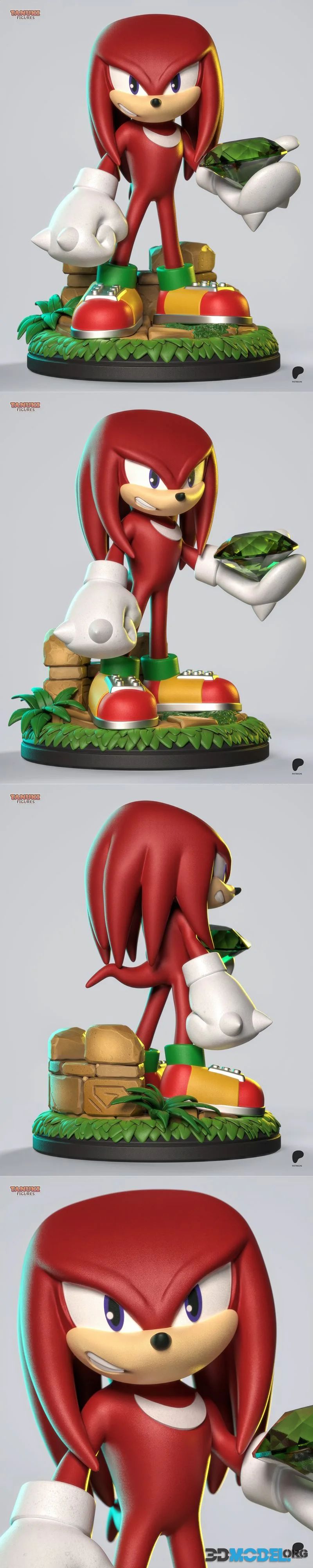Tanuki Figures - Knuckles - Sonic - Toon – Printable
