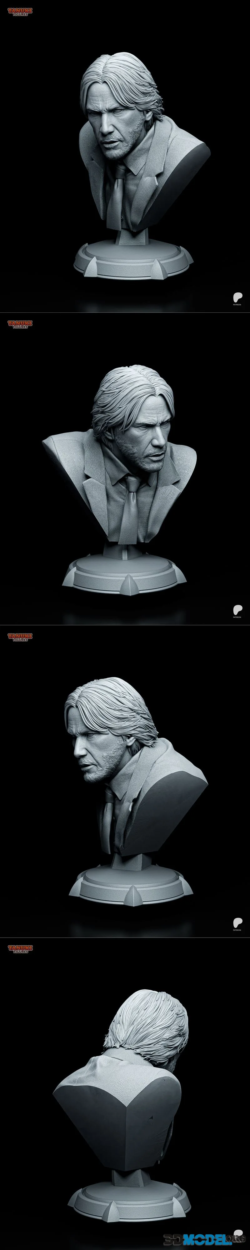 Tanuki Figures - John Wick Bust – Printable