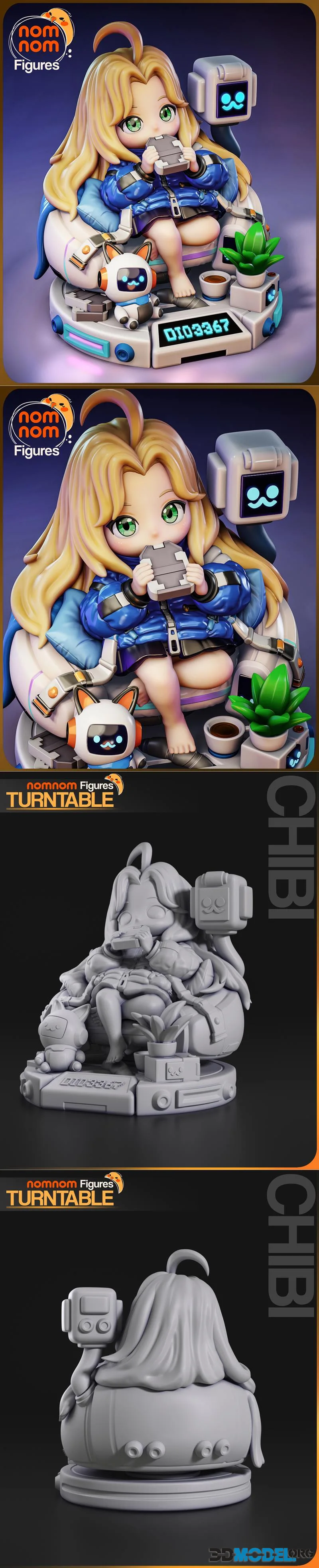 Nomnom Figures - Chibi Diana - Pragmata – Printable