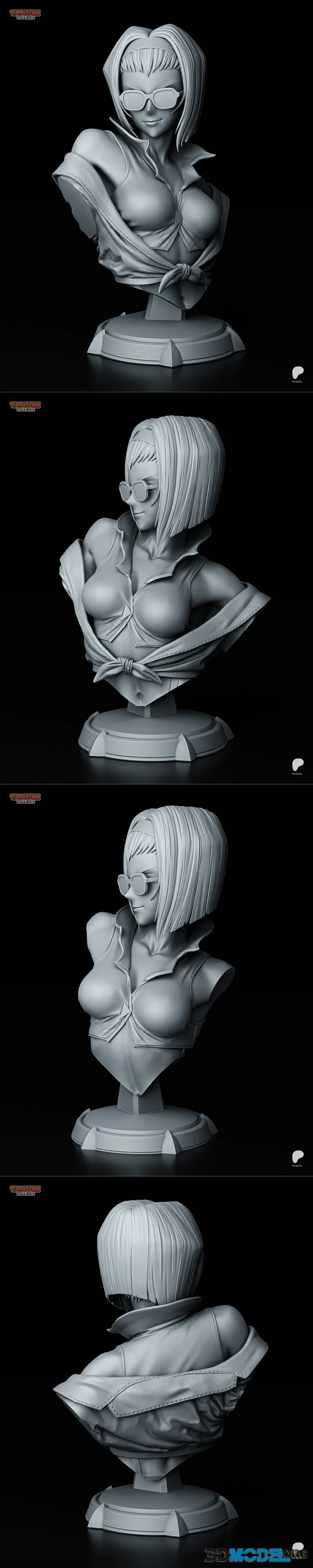 Tanuki Figures - Faye - Cowboy Bebop Bust – Printable