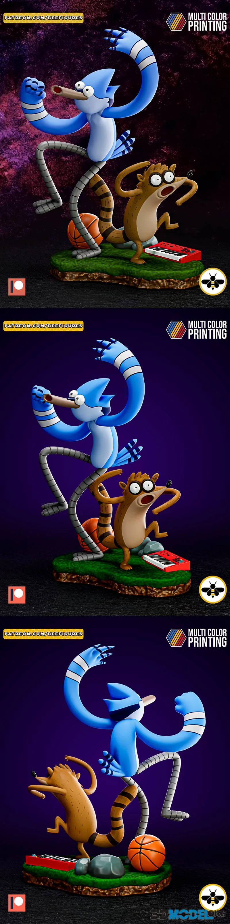 Bee Figures - Mordecai & Rigby - Regular Show – Printable