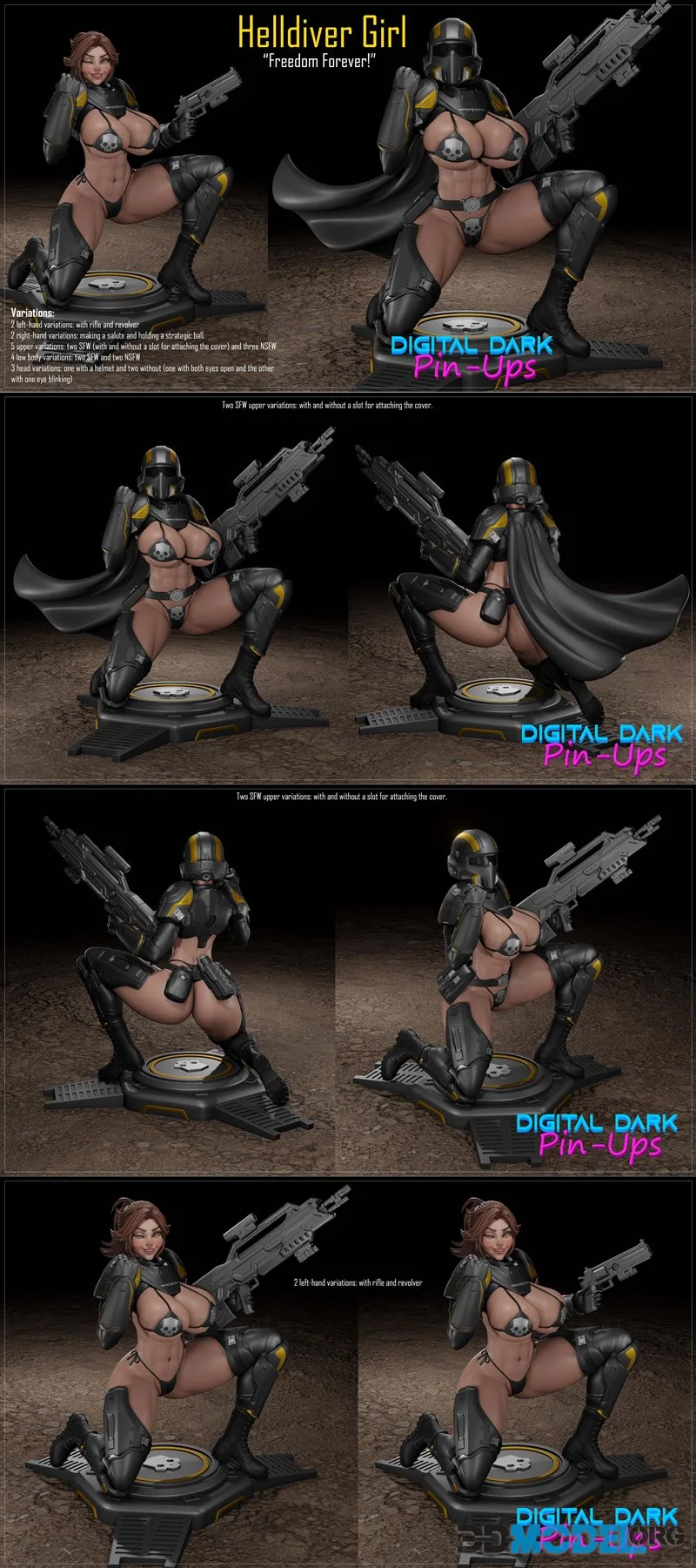 Digital Dark Pin-Ups - Helldiver Girl – Printable