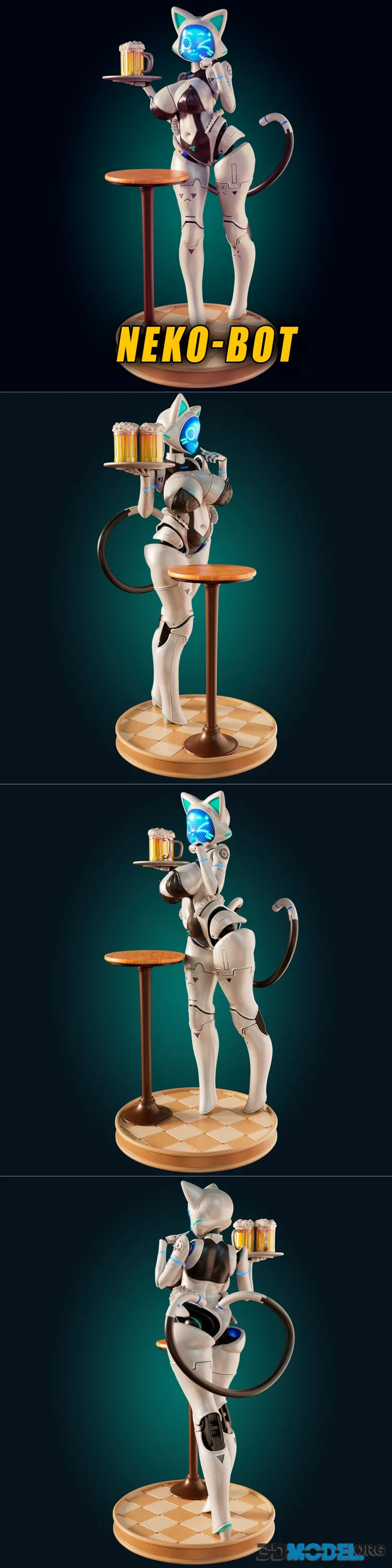 Officer Rhu - Neko Bot BellaCat Cat Robot – Printable