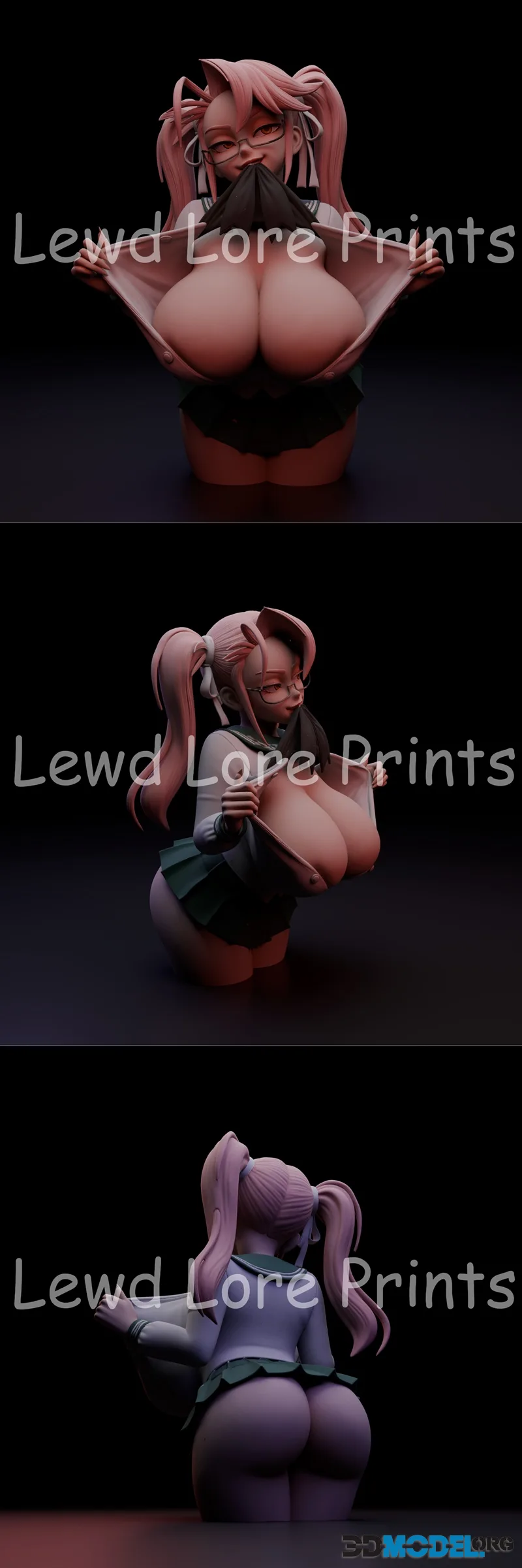 Lewd Lore Prints - Saya Takagi Shirt Lift Tease - Highschool of the Dead Hentai – Printable
