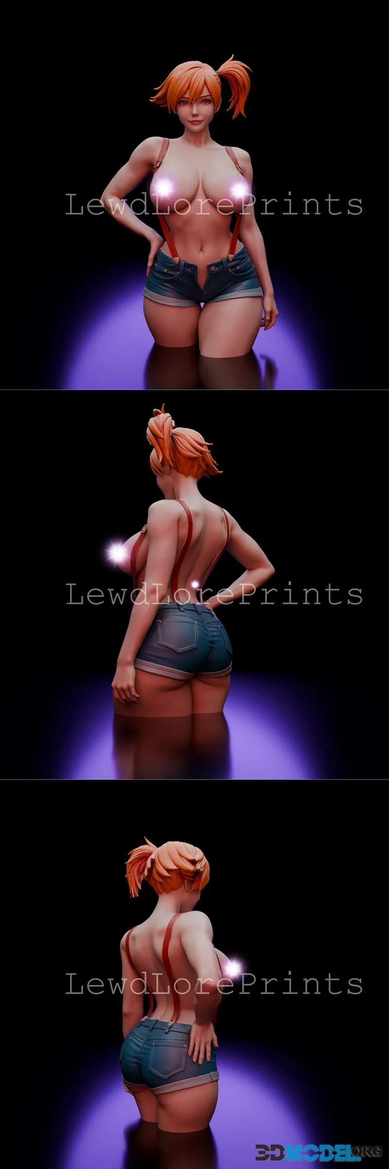Lewd Lore Prints - Misty - Denim Suspenders – Printable