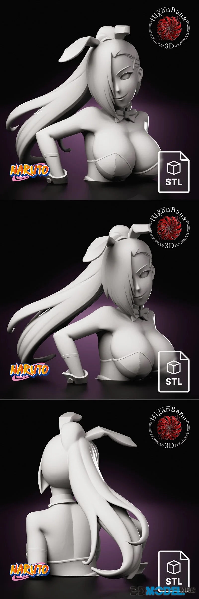 Higanbana3D - Ino Yamanaka (Naruto) Bust – Printable