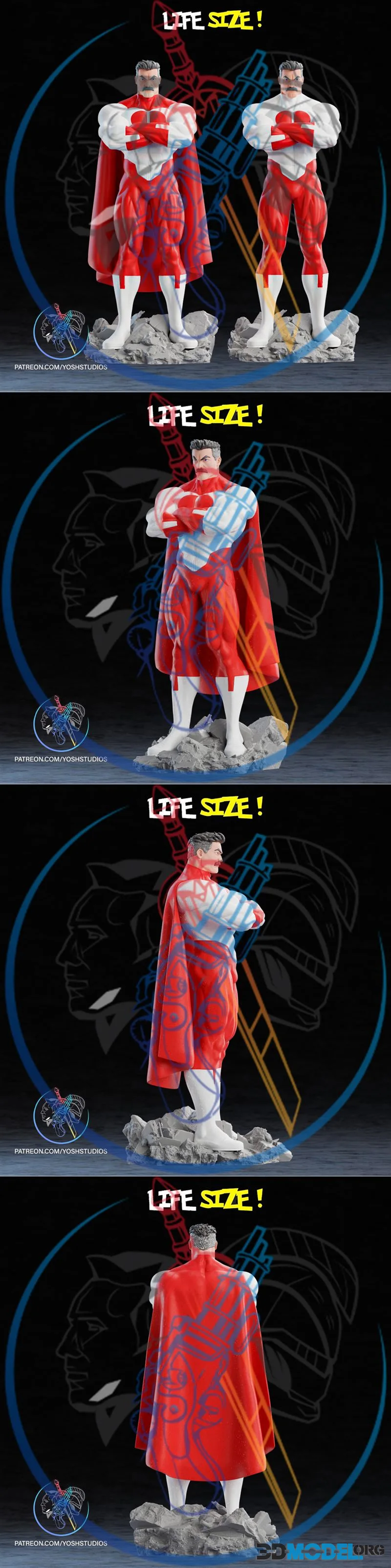 Yosh Studios - Life Size Omni-Man Statue – Printable