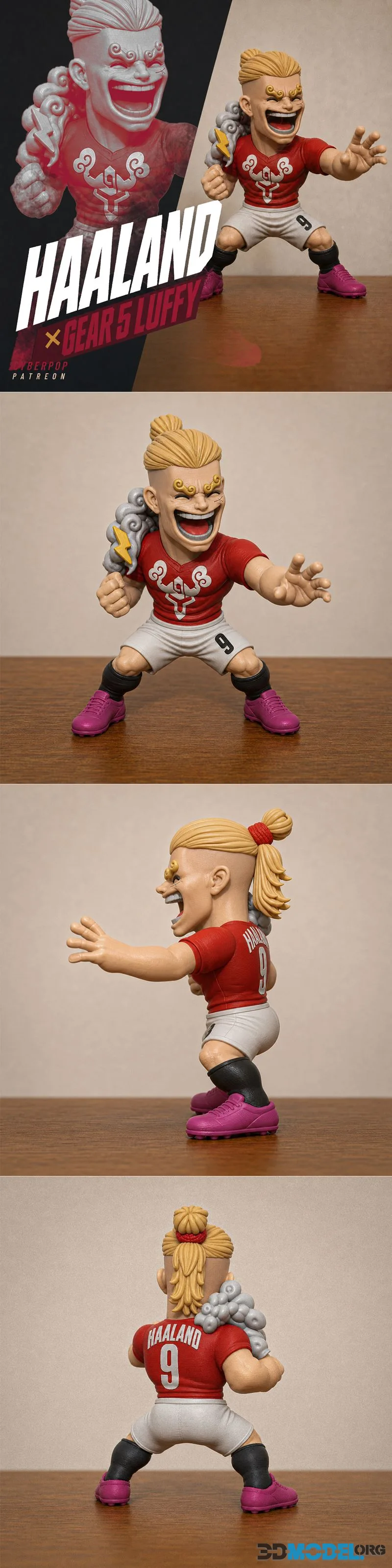 CyberPOP - Erling Haaland x Luffy Gear 5 – Printable