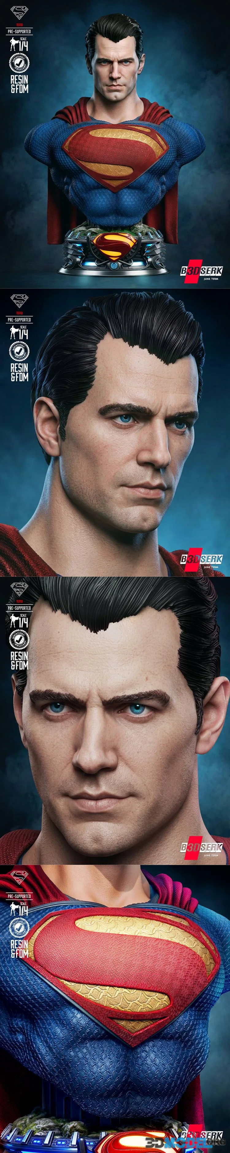 B3DSERK - Man of Steel - Superman Portrait Bust – Printable