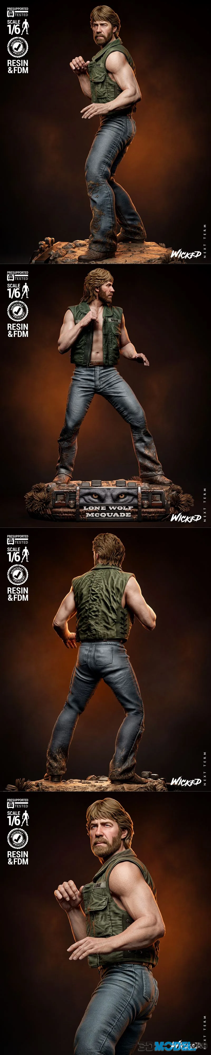 Wicked - McQuade Chuck Norris Sculpture – Printable