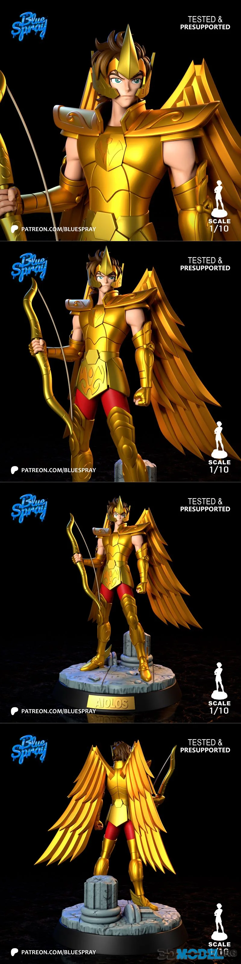 Blue Spray - Sagittarius Aiolos - Saint Seiya – Printable