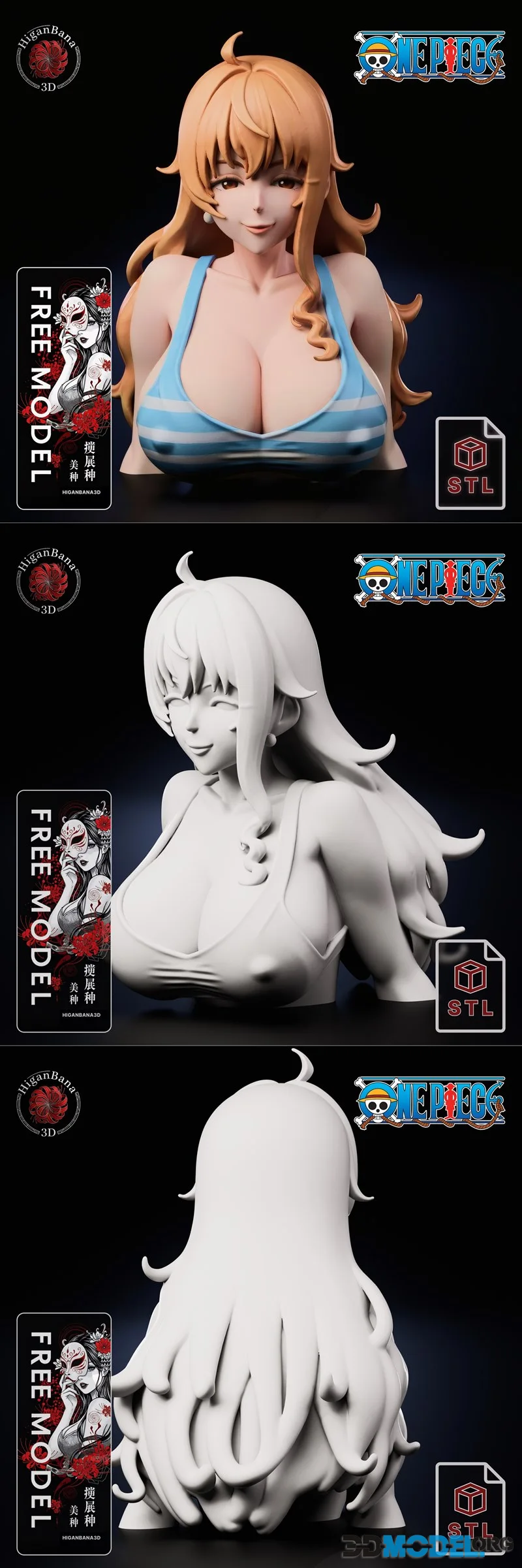 Higanbana3D - Nami (One Piece) - Deep Cleavage Swimsuit – Printable