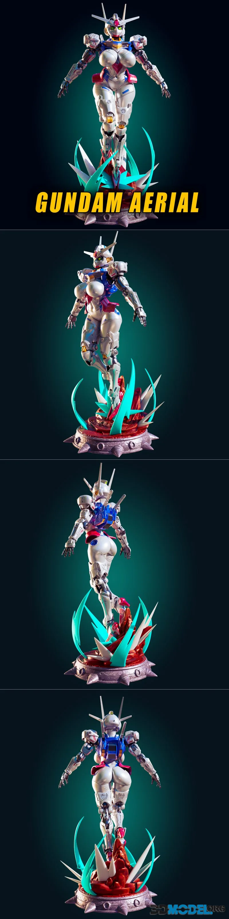 Officer Rhu - Aerial Gundam Mecha Girl – Printable