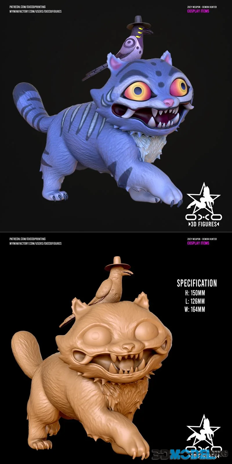 OXO3D Figures - KPop Demon Hunters Tiger Derpy and Bird Sussie – Printable