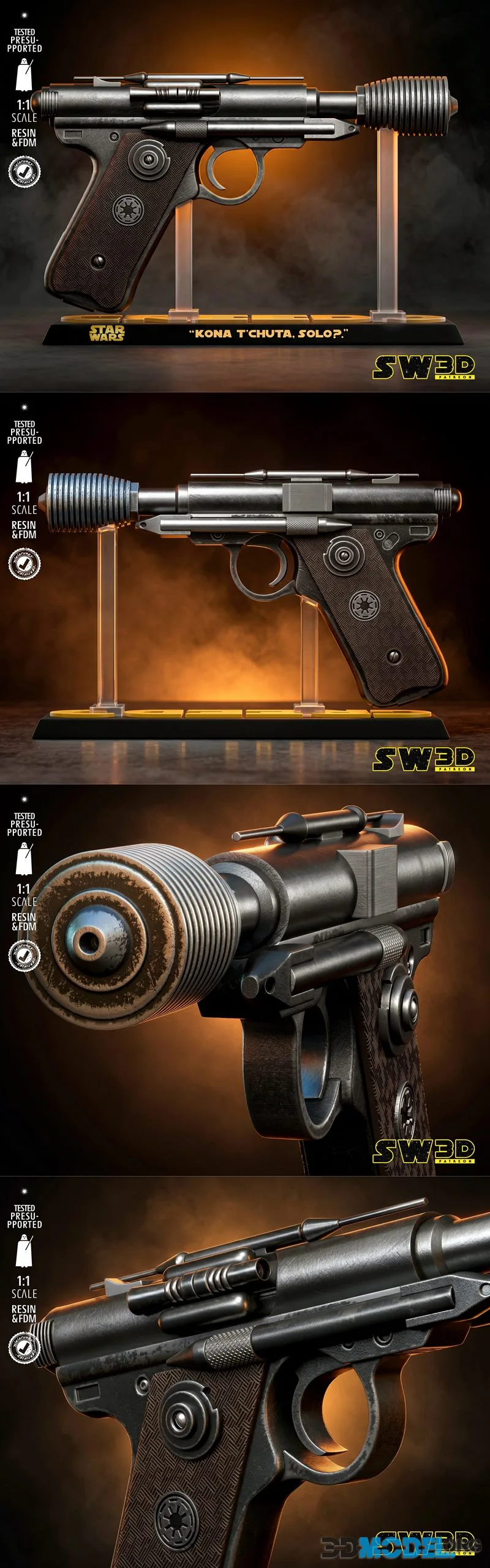 SW3D - DT-12 Greedo Blaster – Printable