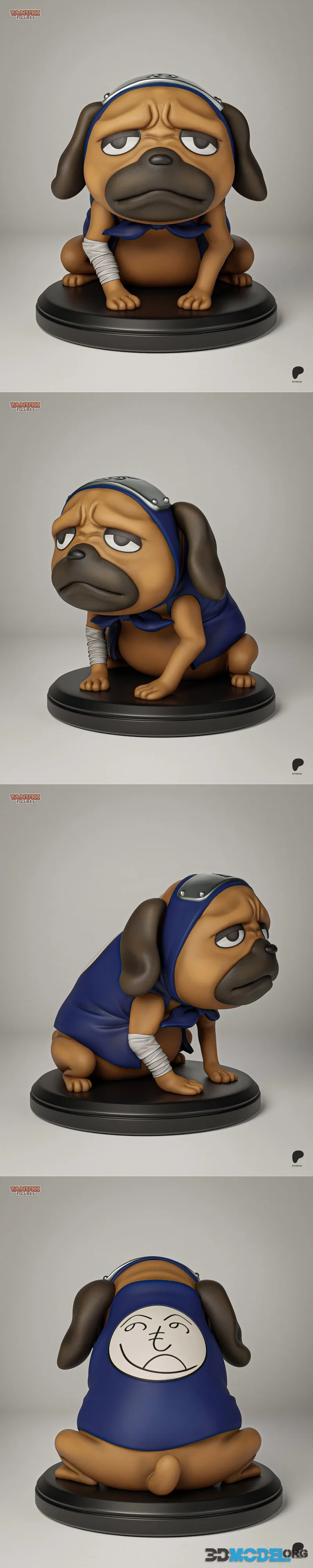 Tanuki Figures - Pakkun - Naruto – Printable