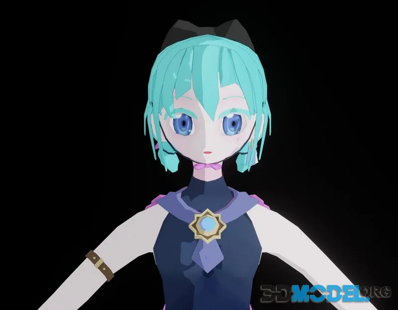Anime Character Low Poly (PBR)