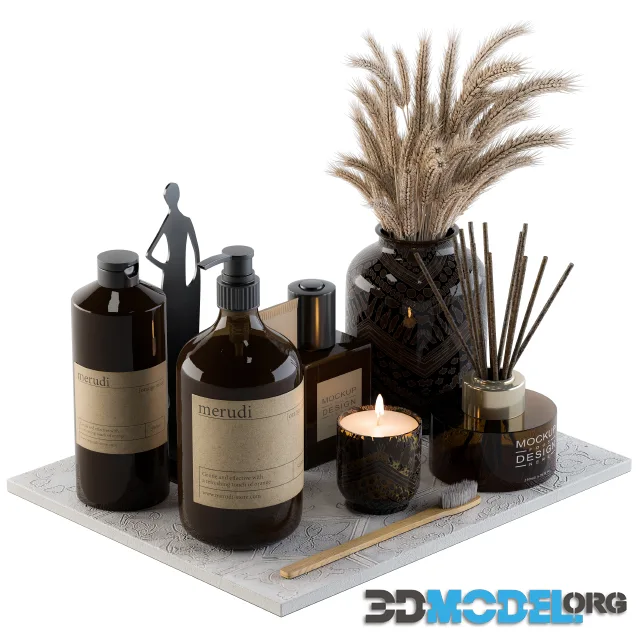 Bathroom Decor Set 04 - Brown