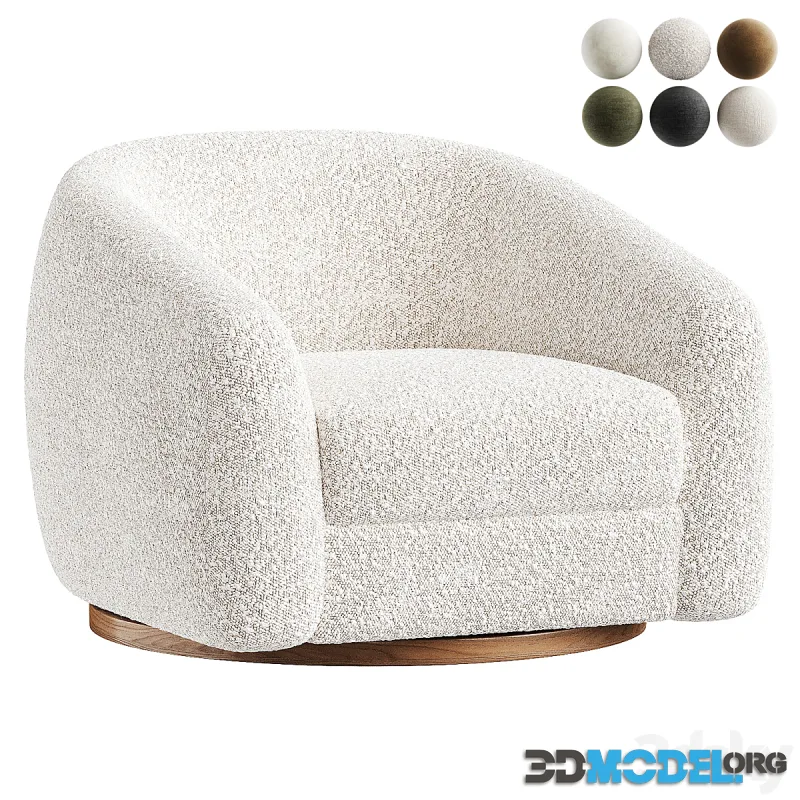 CB2 Laszlo Swivel Chair Hatch Platinum by Ross Cassidy