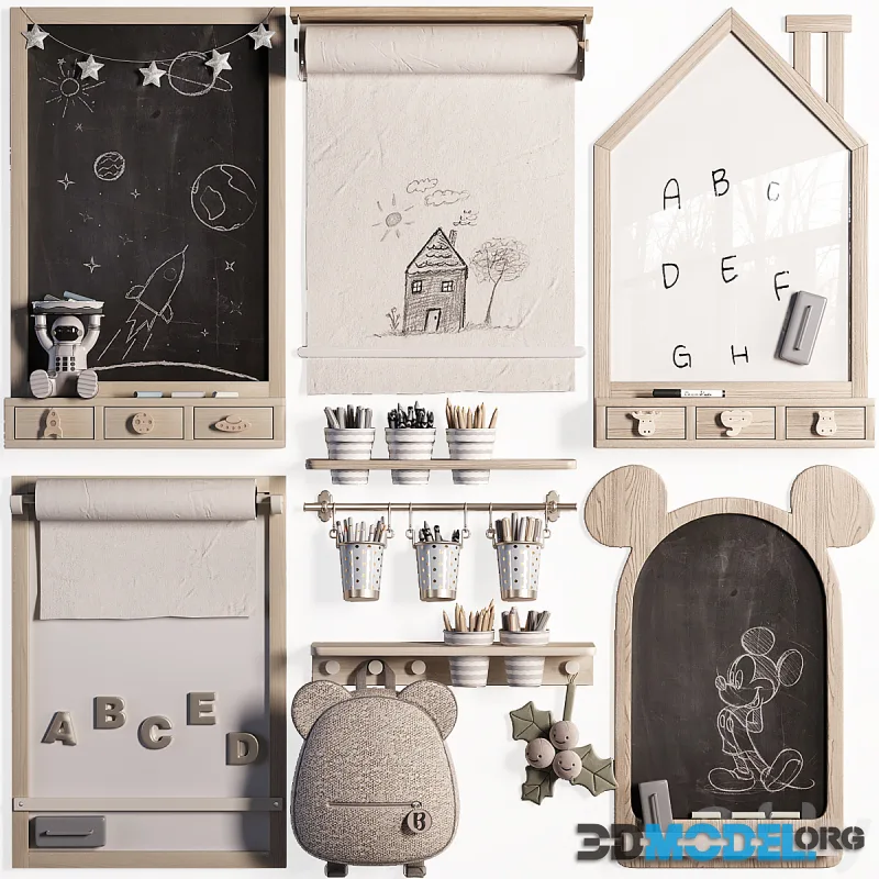 Chalkboard Wall Mounted Easel Whiteboard for Teenagers and Kids 01