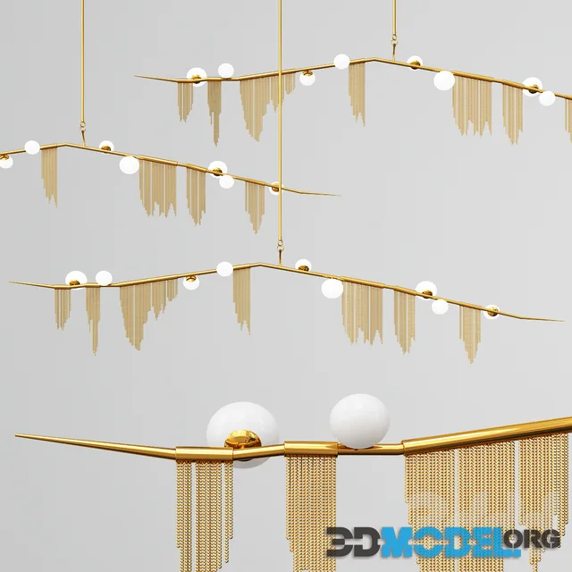 Cherry Bomb Fringe Chandelier 9 Lights