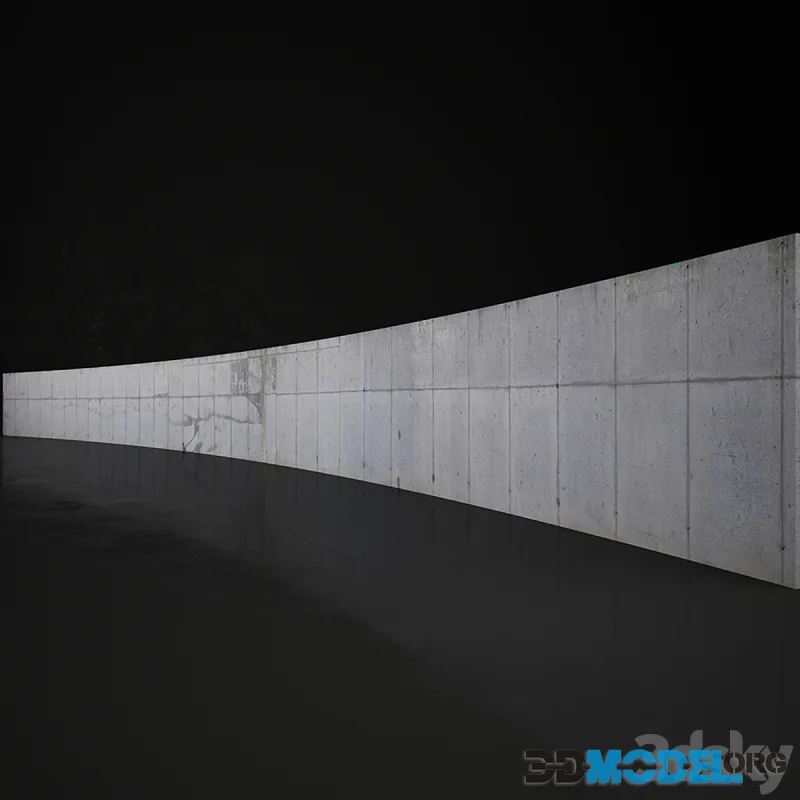 Concrete wall 25m long