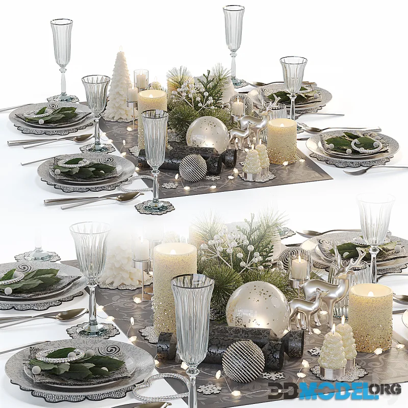 Decorative New Year's table setting