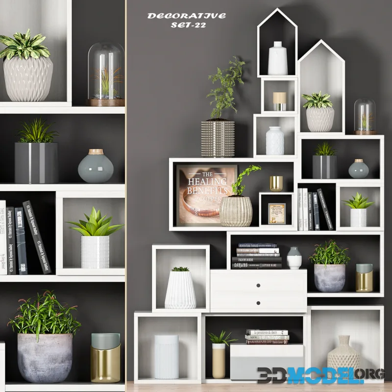 Decorative Set – 22 (shelves with decor)