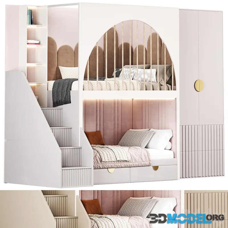 Girls room Childrens locker Bed
