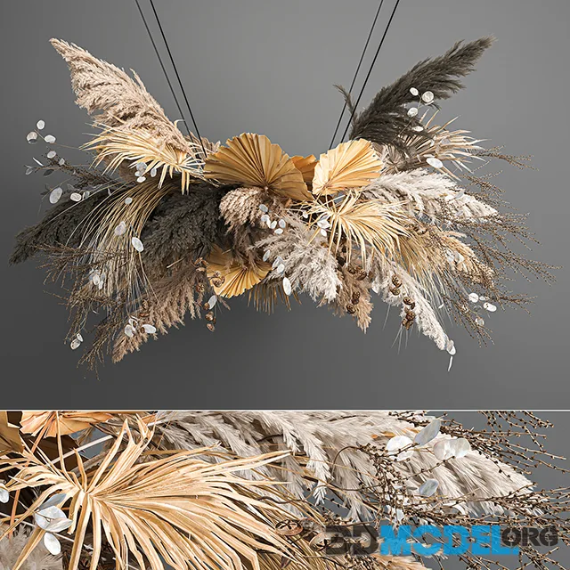 Hanging installation bouquet of dried flowers 189