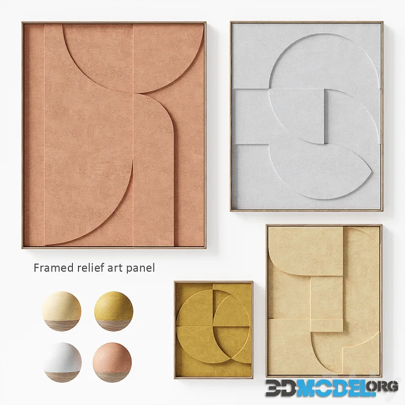 HKliving Framed relief art panel