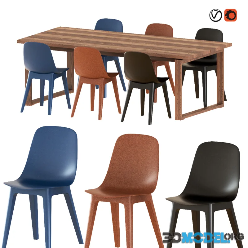 Ikea Mörbylånga Table & Odger Chairs