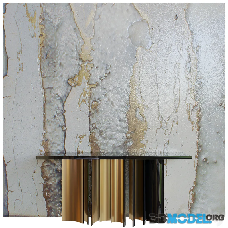 Metal, Stone Console
