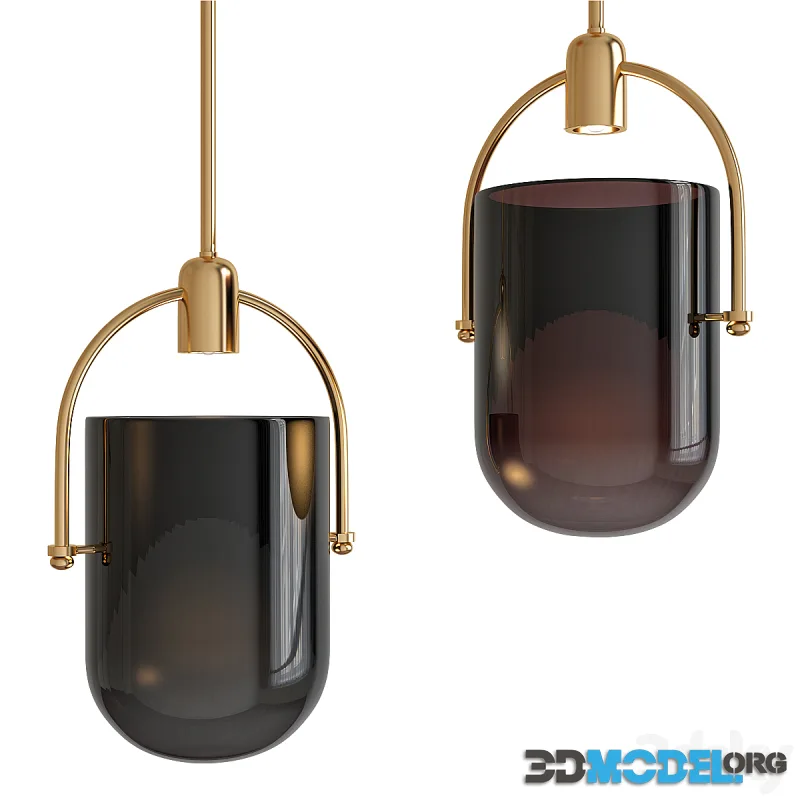 Mid Century Modern Chic 1 Light Pendant With Mouth-blown