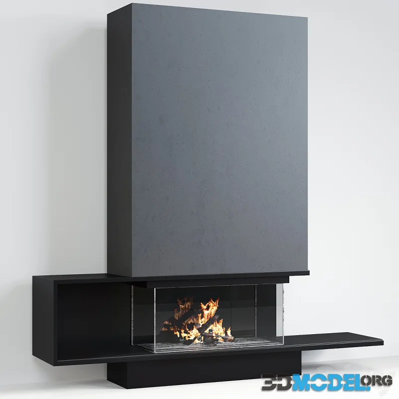 Minimalist contemporary fireplace