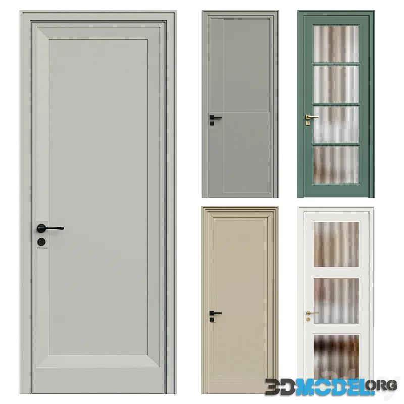 Modern single door - interior door 019 - minimal glass door