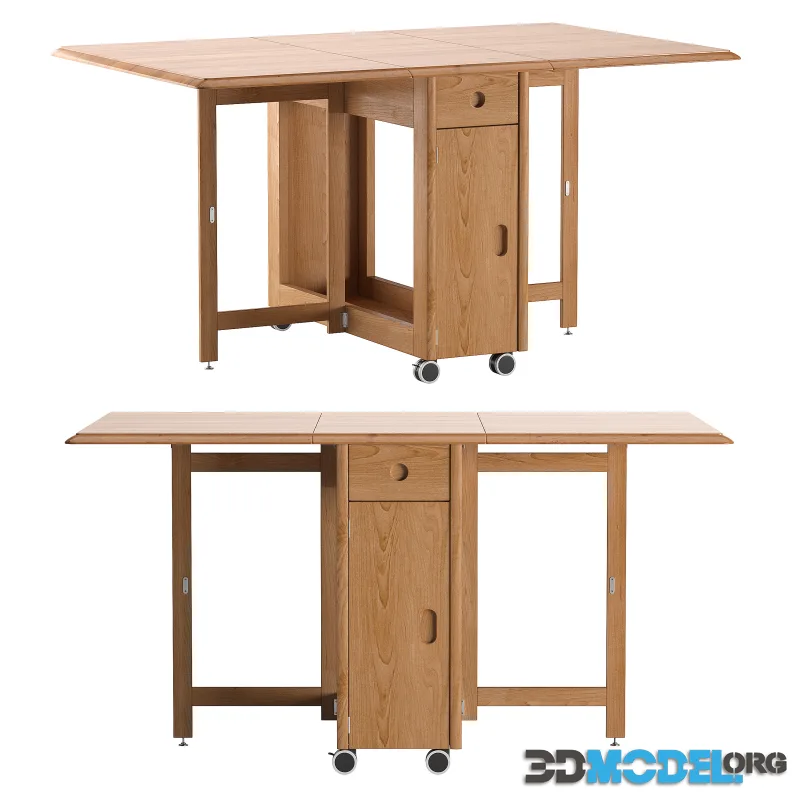 Modern Space Saving Solid Wood Folding Dining Table