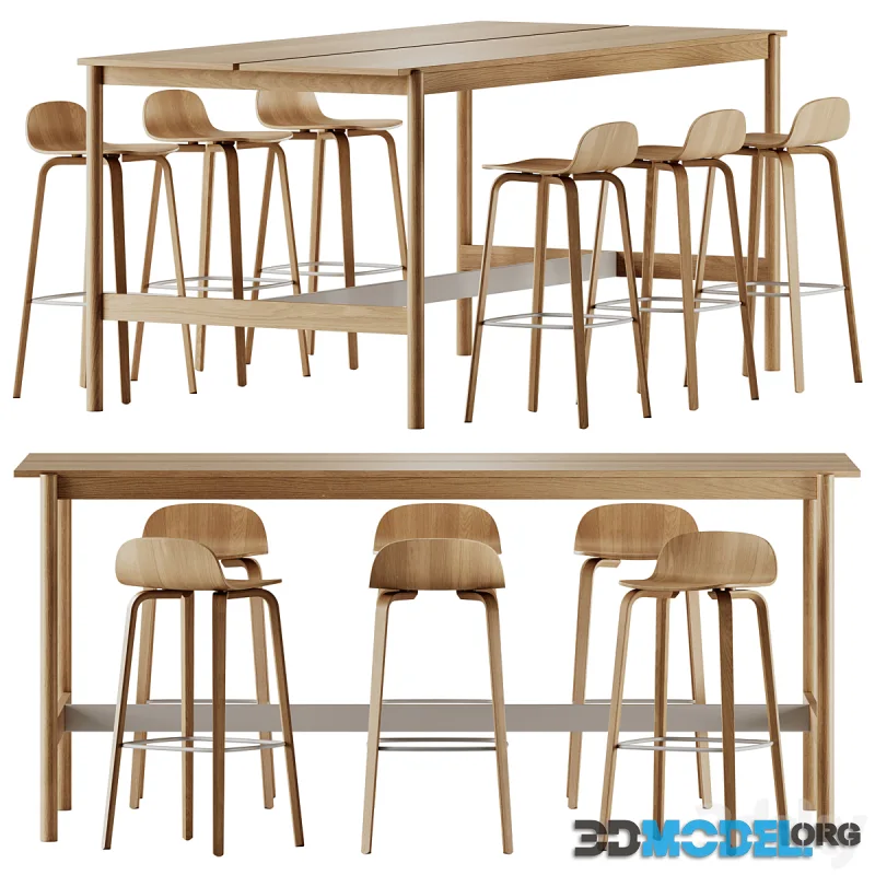Muuto Visu Bar Stool and Linear System High Table