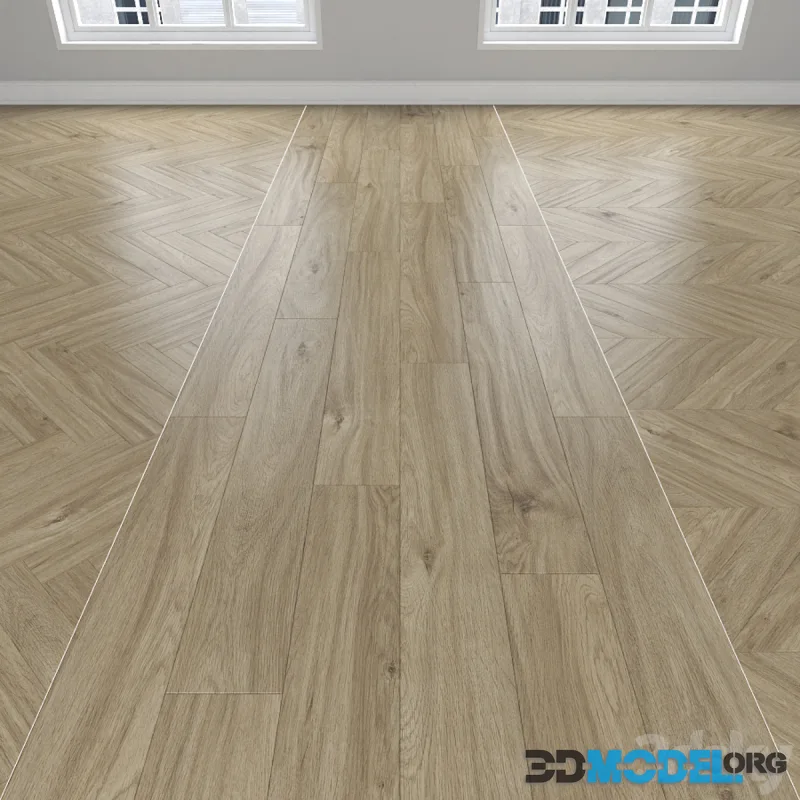 Parquet Oak, 3 types (linear 1280x190 mm, herringbone 600x90 mm, chevron 600x90 mm)