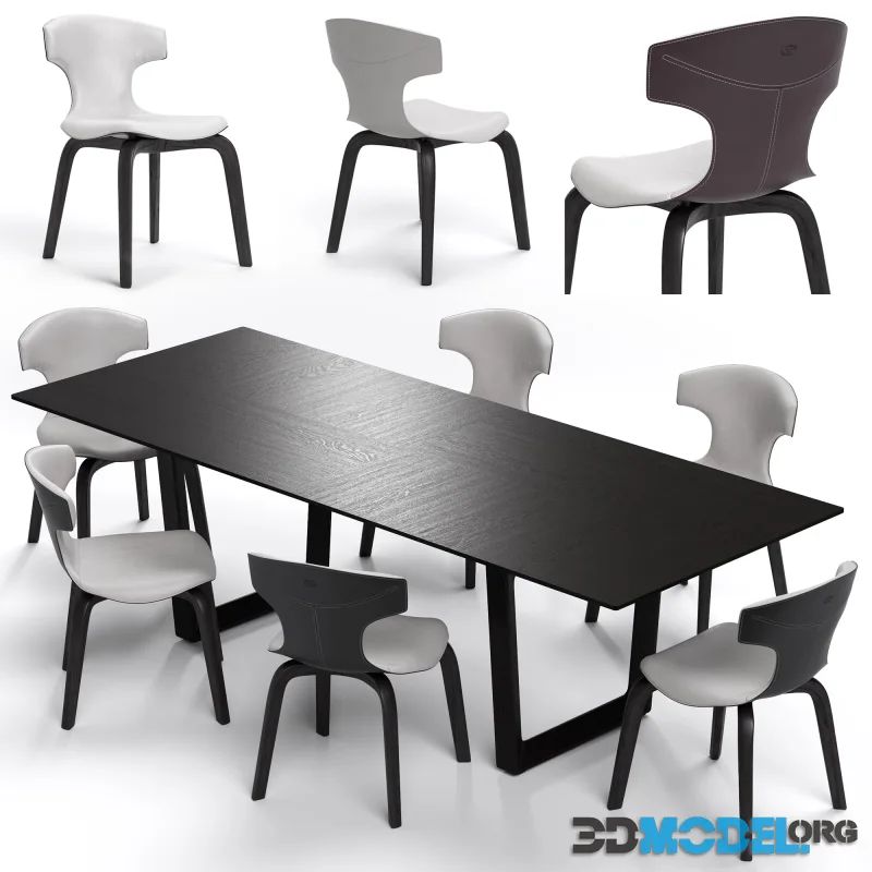 Poltrona Frau Montera Chair and Bolero table