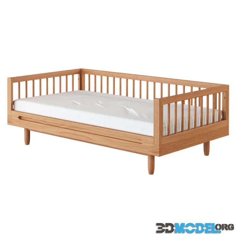 Pure Oak Wood Evolving Crib Junior by Nobodinoz