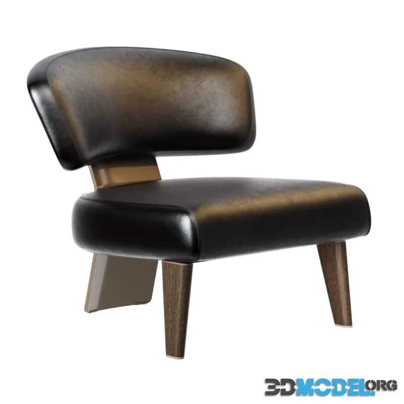 Reeves Wood Armchair Leather by Minotti