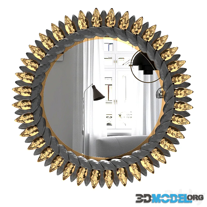 round mirror gold frame