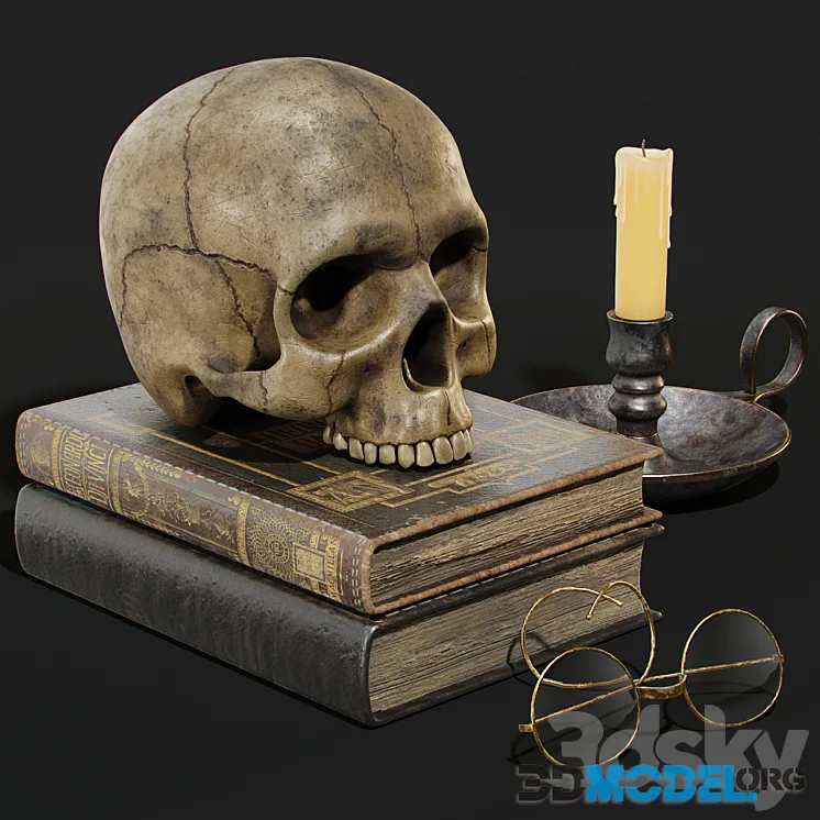 Skull and Books