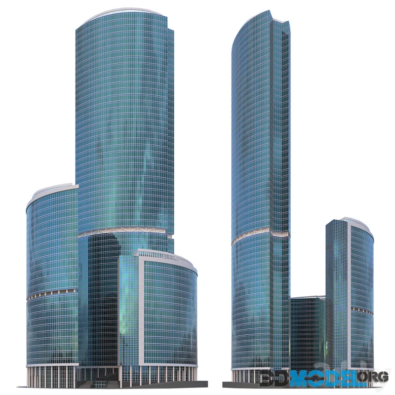 Skyscraper Tower on the Embankment in Moscow City