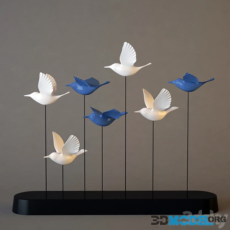 statuette of birds
